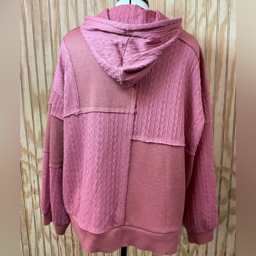 Pol Dusty Rose Patchwork Hoodie - image 3